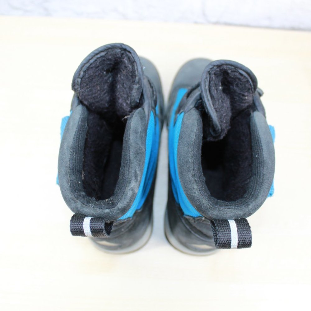 LL Bean Kid's Blue Black Suede Fabric Insulated Winter Snow Boots Size 4 - Picture 6 of 8